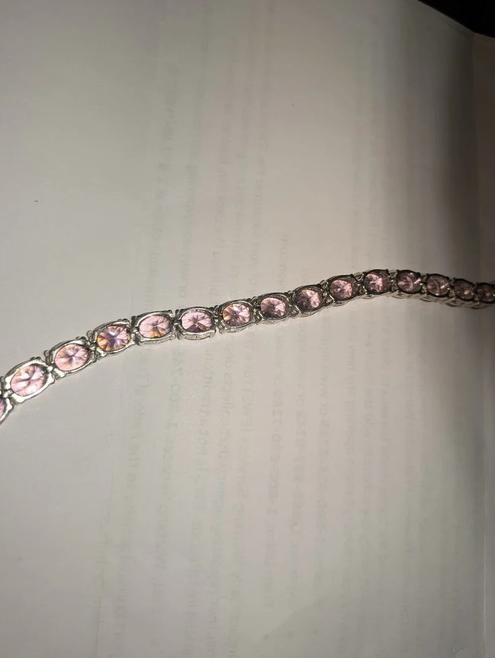 Sterling Silver Natural Pink Topaz Tennis Bracelet